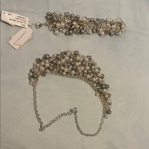 Charming Charlie Silver and White Pearl